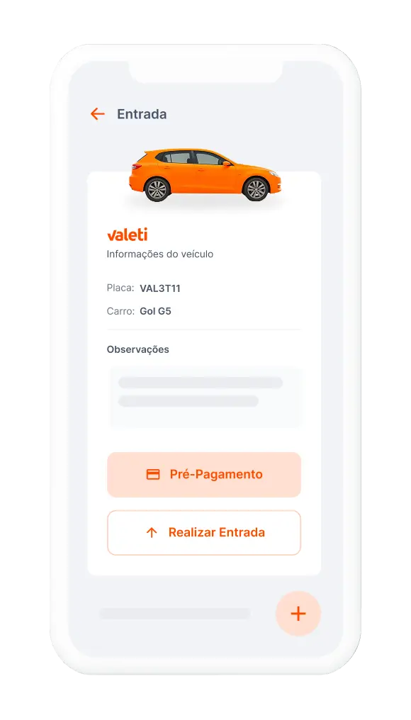 Várias telas do aplicativo da valeti