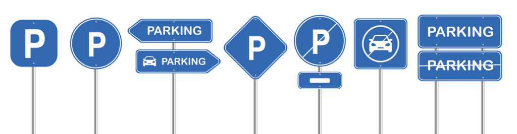 ícones de sinalização de estacionamento